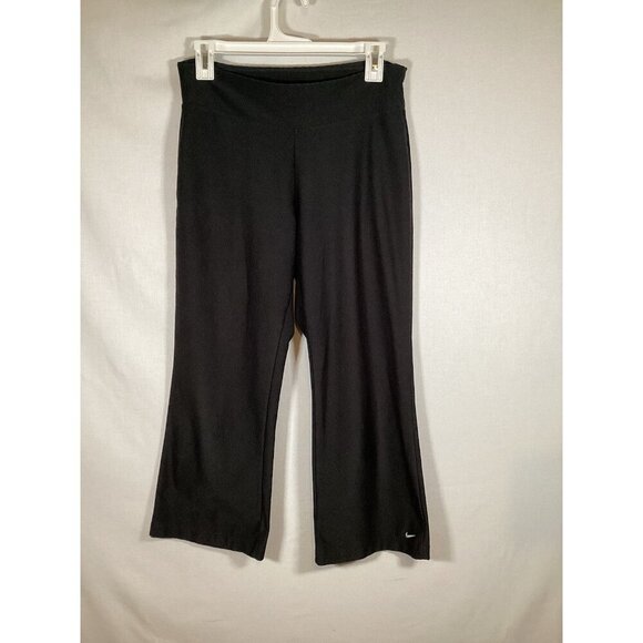 NIKE Fit Dry Cropped Active Pants Black Small Womens Workout Casual - Picture 1 of 6